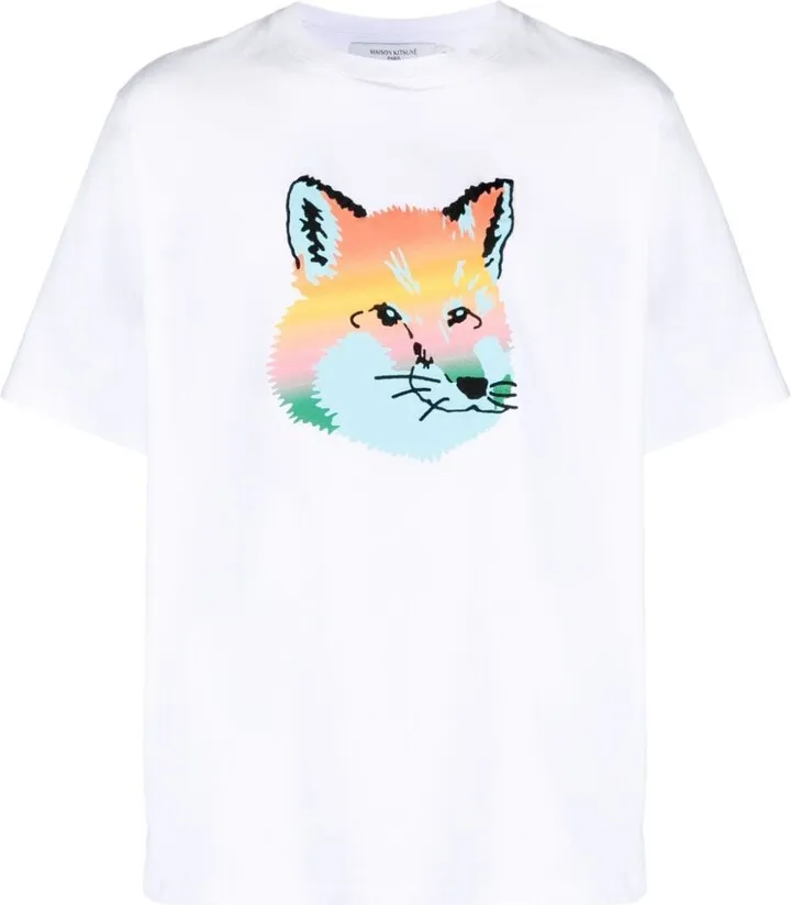 Vibrant Fox Head-print T-shirt