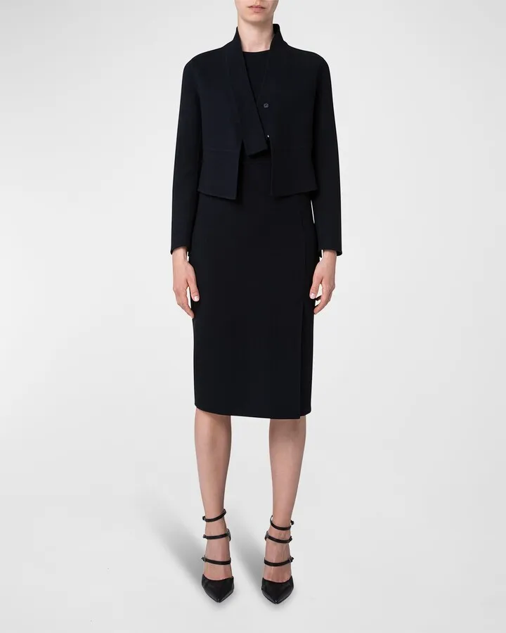 Wrap Skirt Midi Sheath Dress