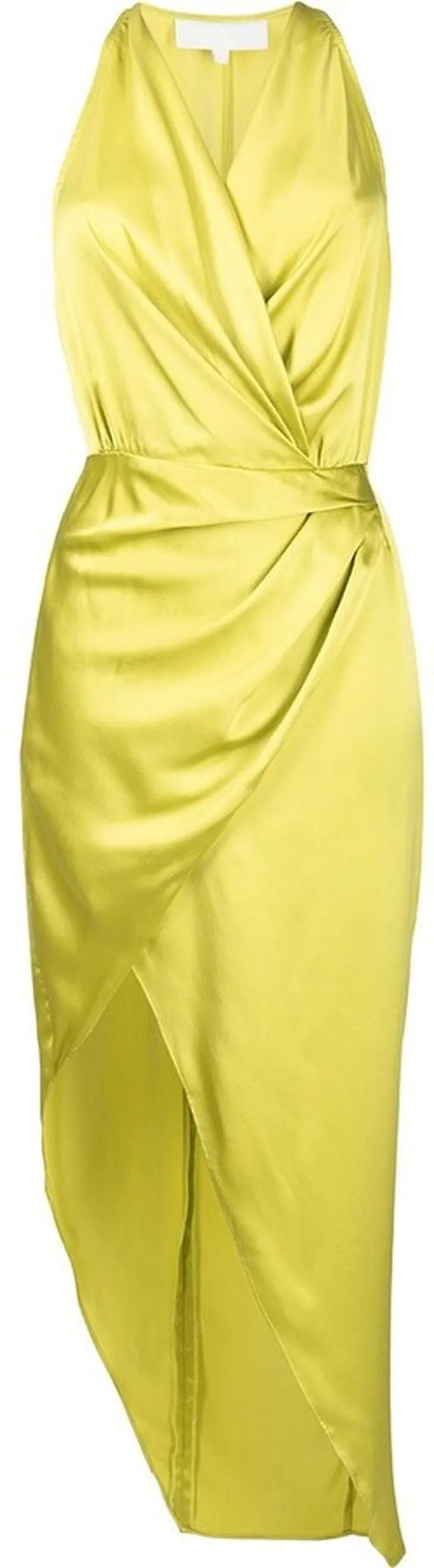 Asymmetric Halterneck Silk Dress