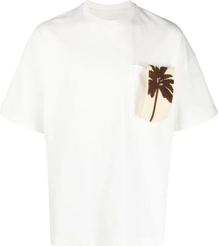 patch-pocket cotton T-shirt