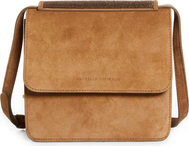 Soft Structured Suede Crossbody Bag