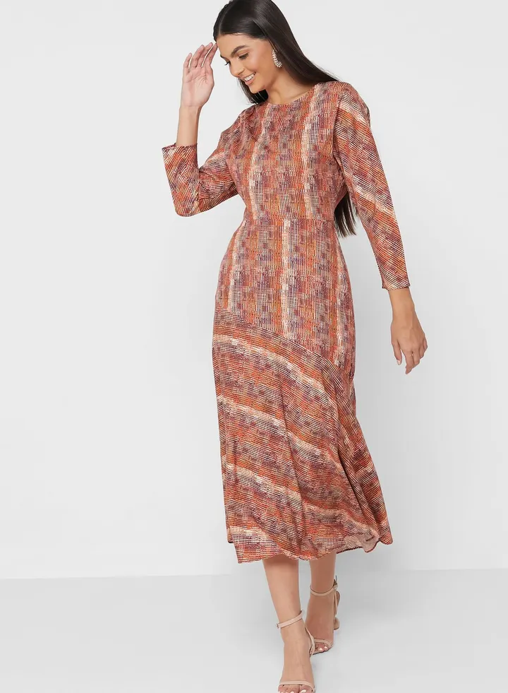 Asymmetric Printed Dress
