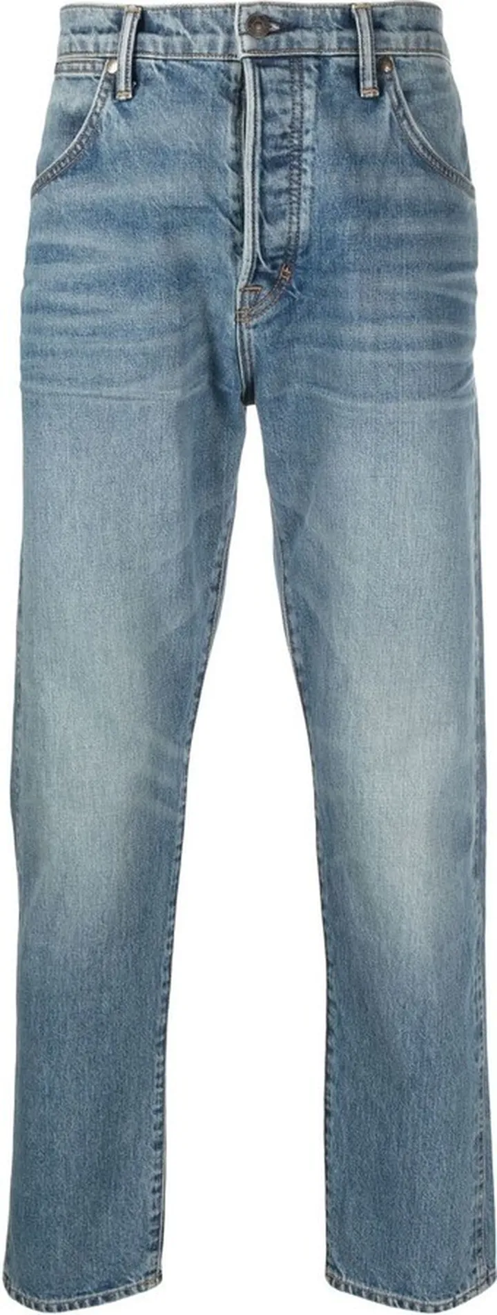 Tapered-Leg Cut Jeans
