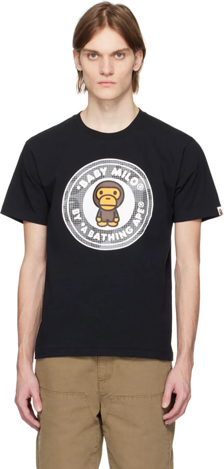 BAPE Black Grid Camo Milo Busy Works T-Shirt