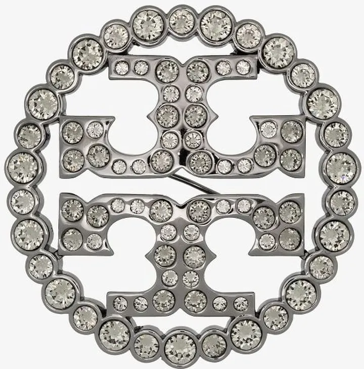Silver Tone Miller Pavé Brooch