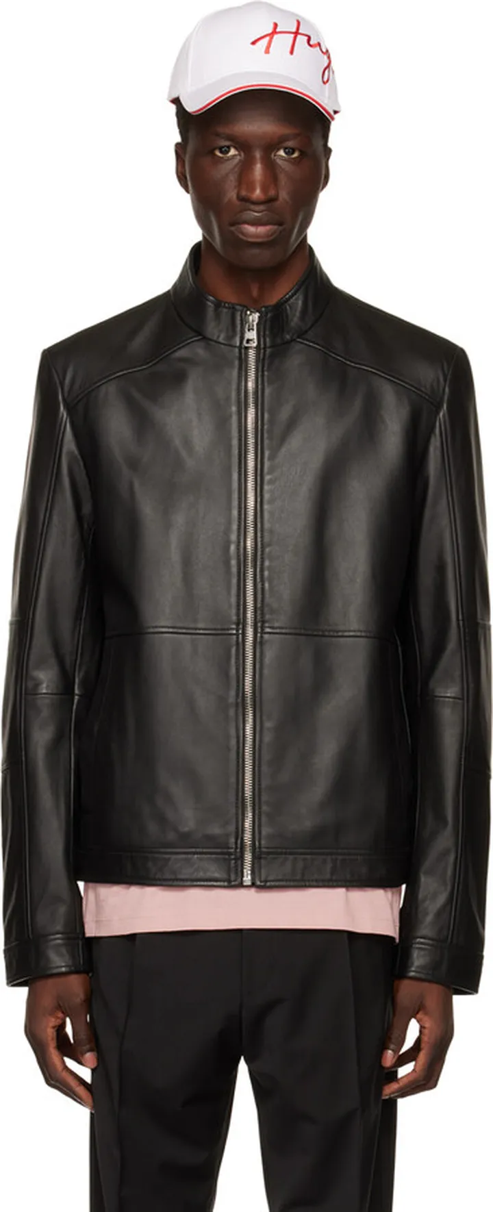 Hugo Black Lokis Leather Jacket