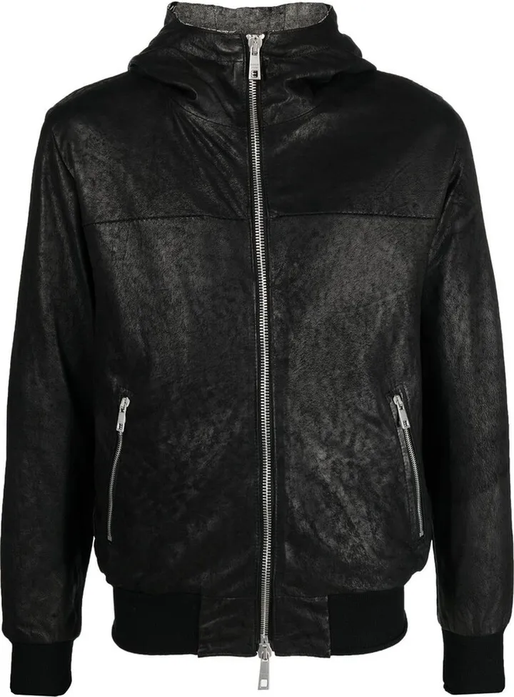 Hooded Leather Jacket
