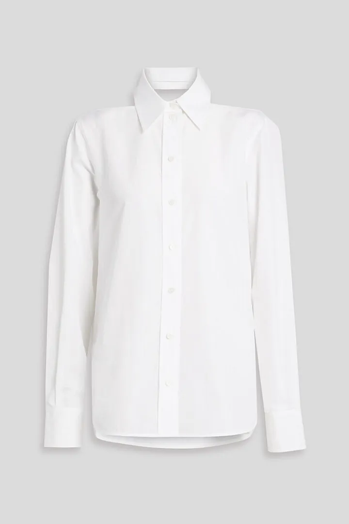 Cutout cotton-poplin shirt