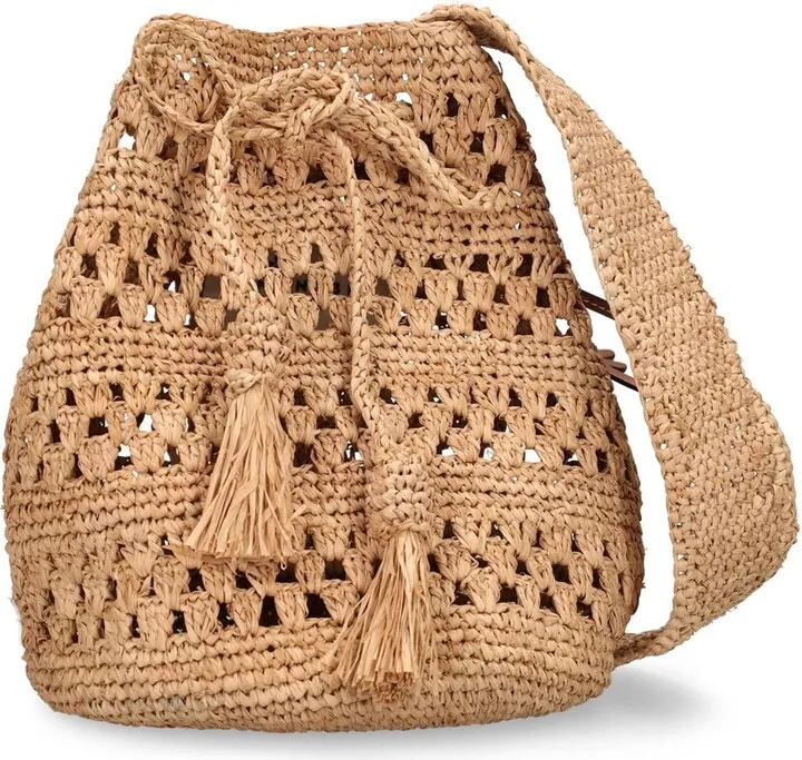 Beach Bucket woven shoulder bag