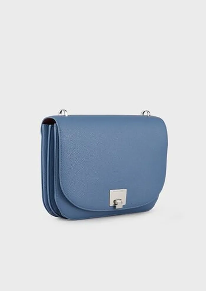Shoulder bag with deer-print flap