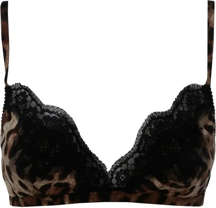 Dolce & Gabbana Leopard Printed Lace Trimmed Bra