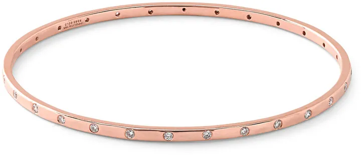 18K Rose Gold Diamond Ellipse Bangle