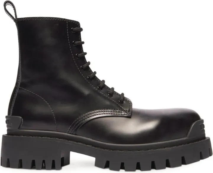 Balenciaga Leather Strike Lace-Up Boots