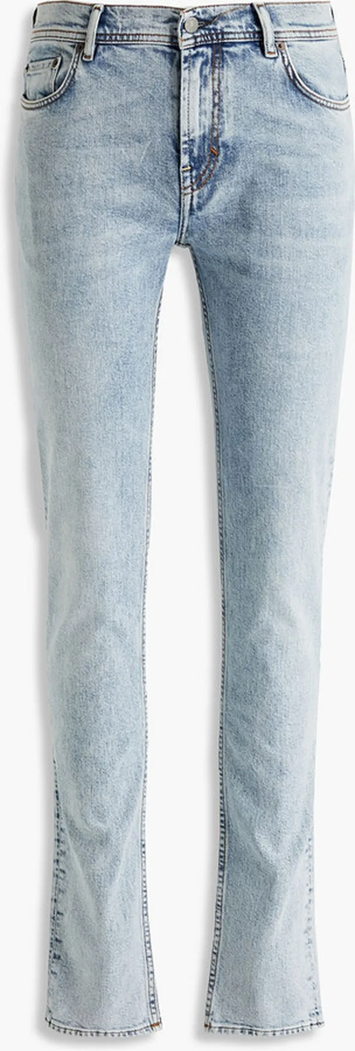 Skinny-fit faded denim jeans