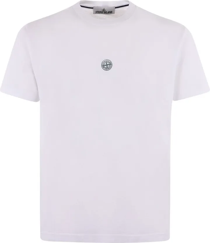 Stone Island Logo Printed Crewneck T-Shirt