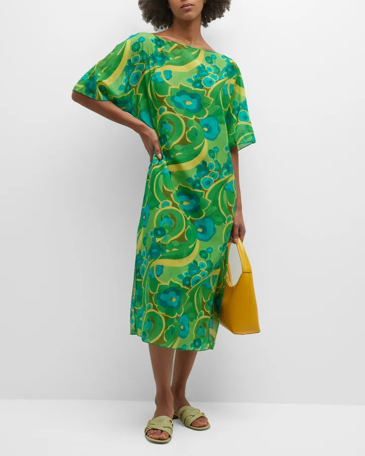 Marguerite Floral-Print Midi Dress