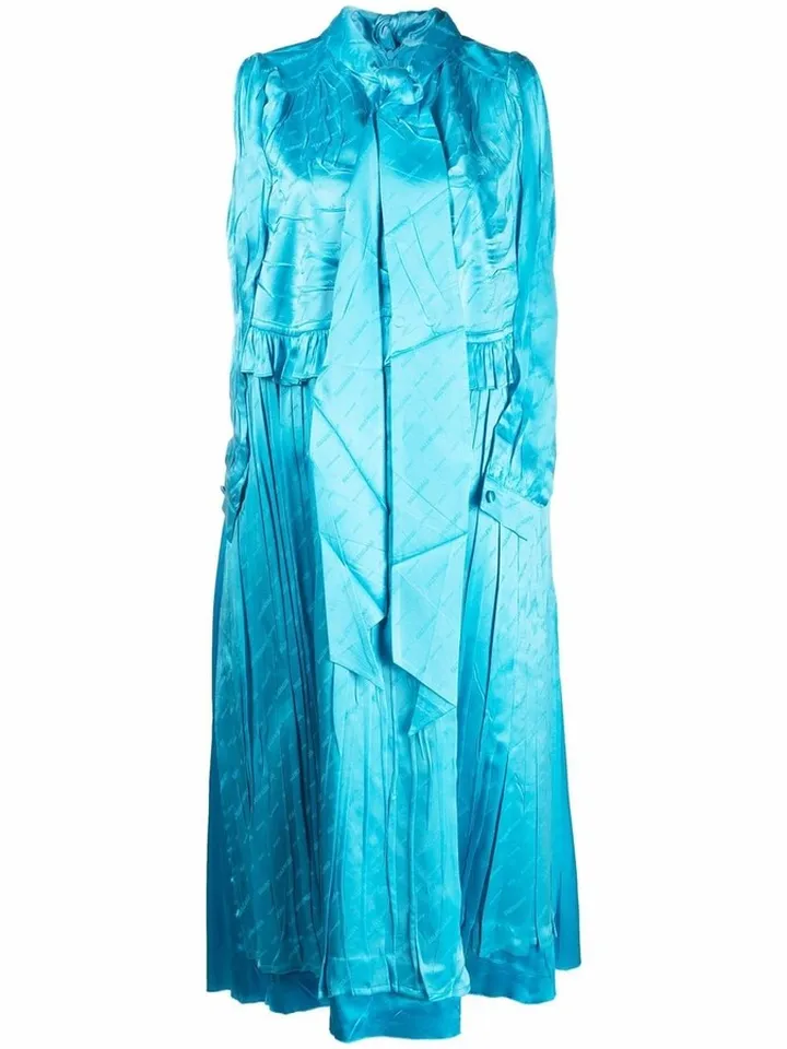 Crinkled-Effect Sleeveless Dress