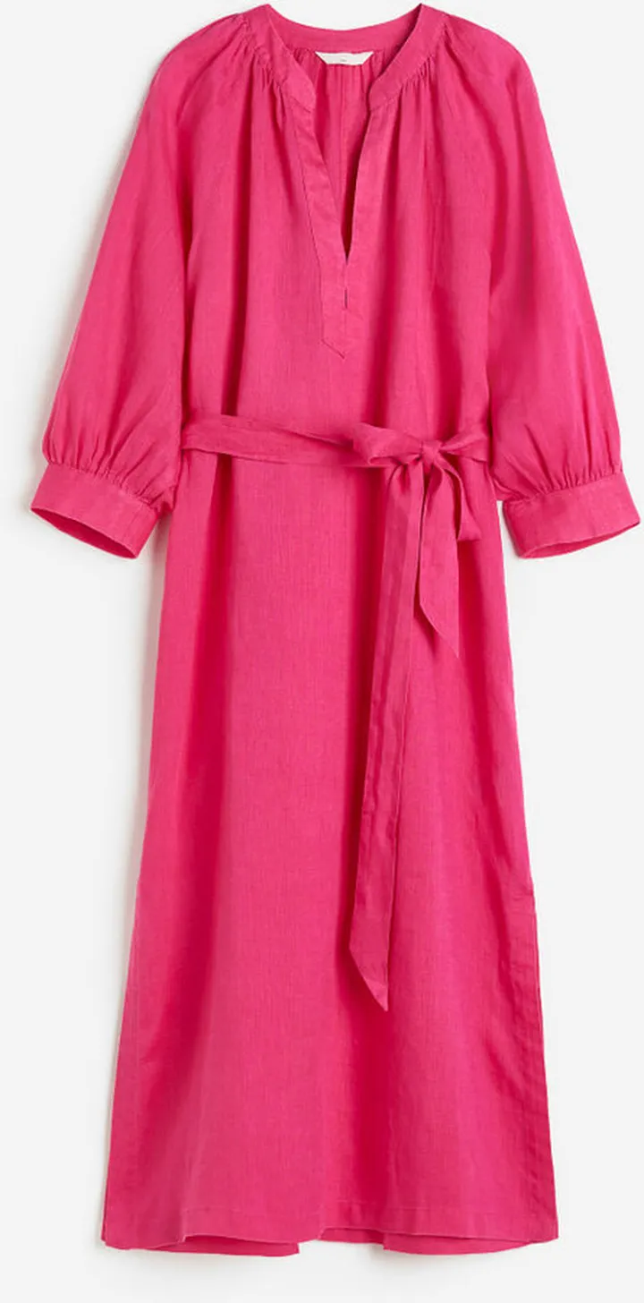 Linen Tie-belt Dress