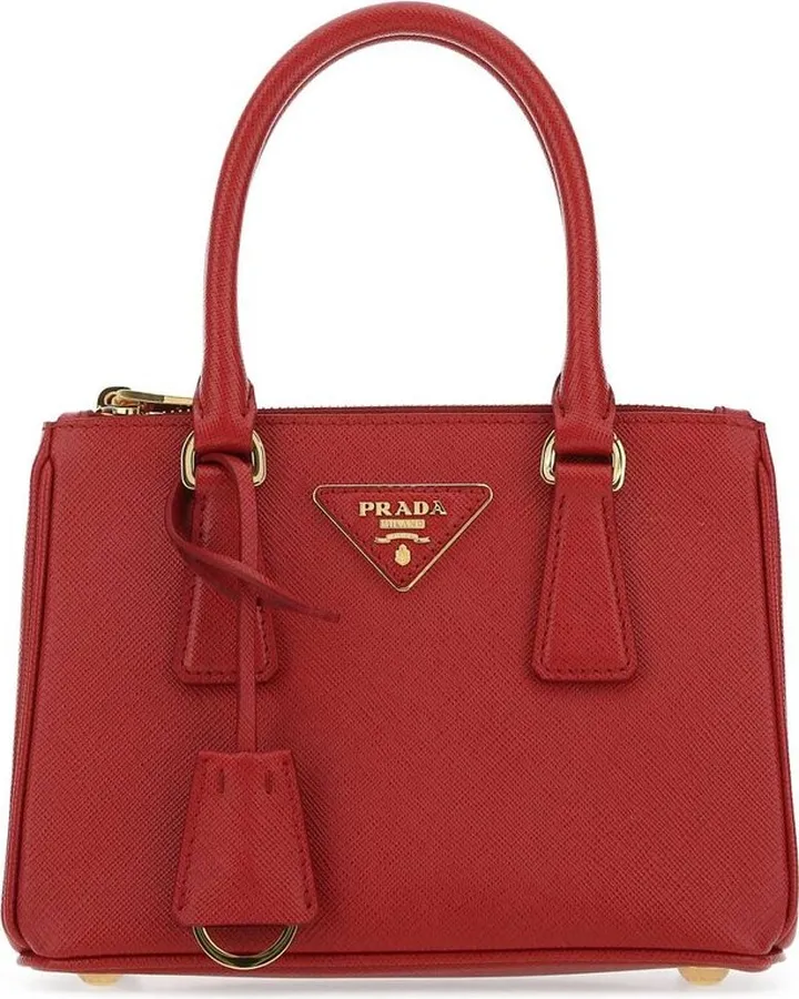 Prada Micro Galleria Logo Plaque Tote Bag