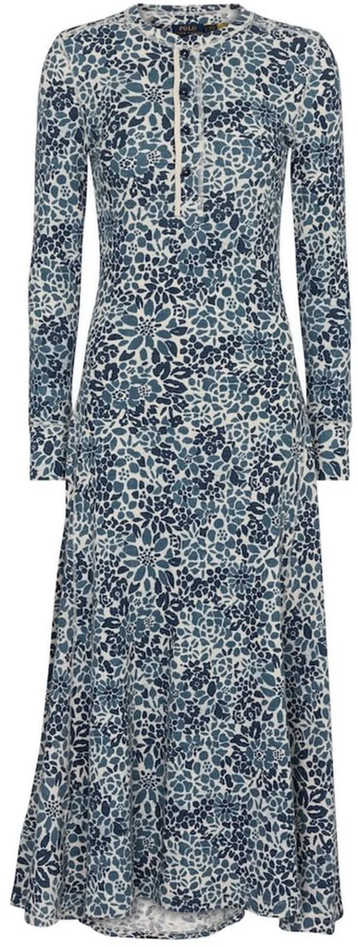 Floral cotton jersey midi dress
