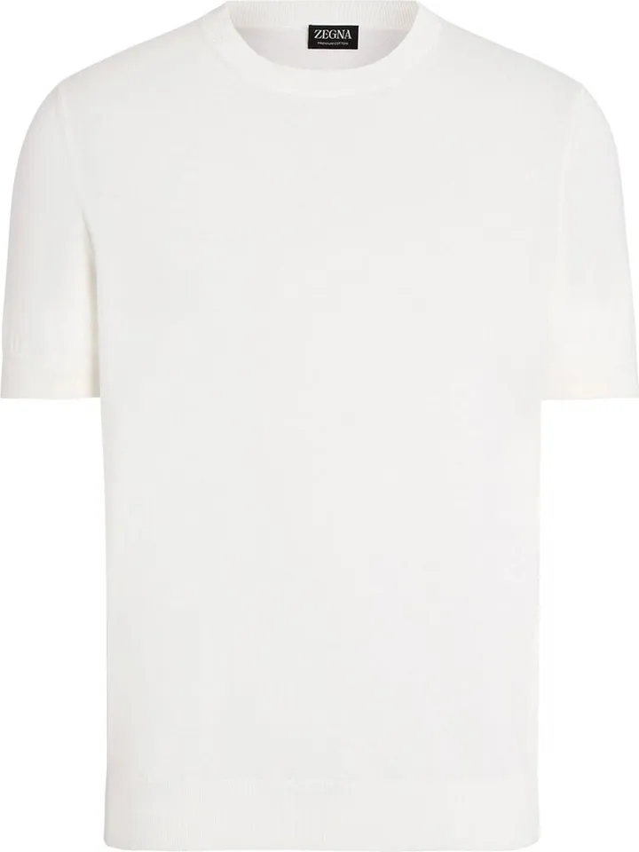 fine knit short-sleeve T-shirt