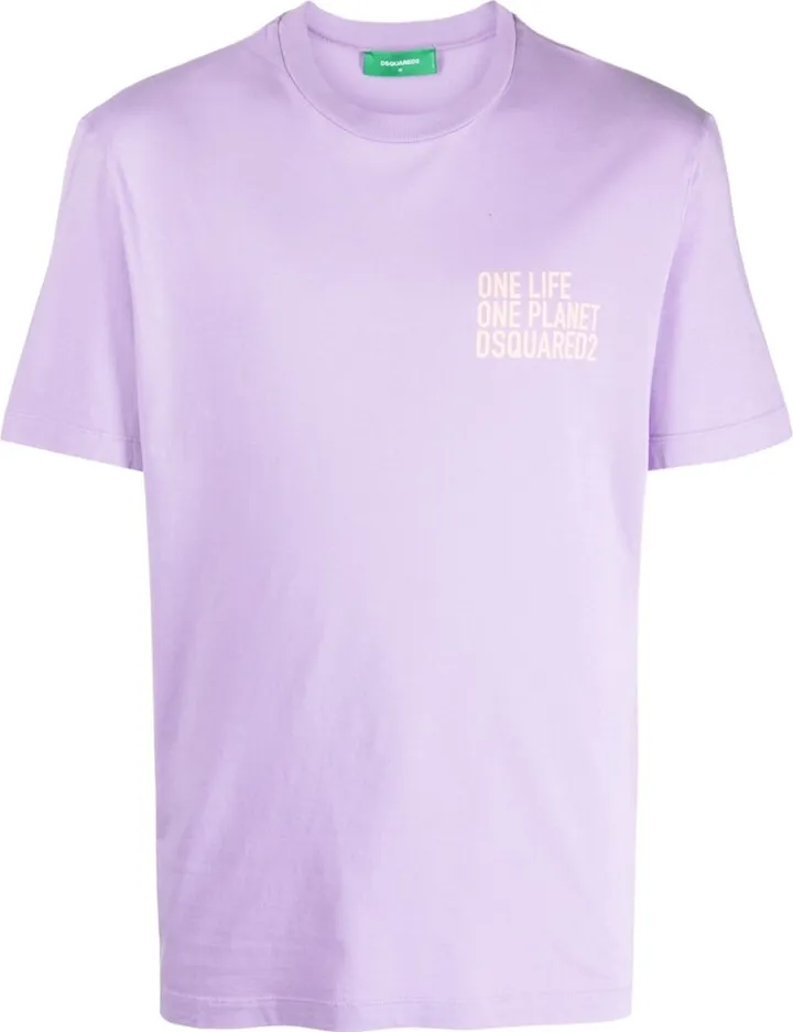 slogan-print organic-cotton T-shirt