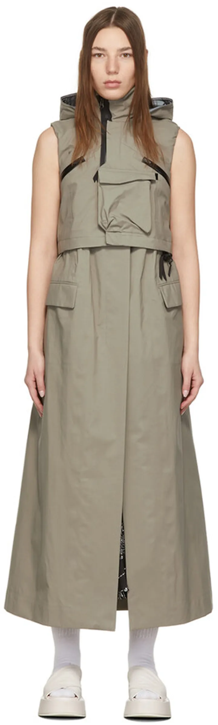 sacai Khaki ACRONYM® Edition Sleeveless Coat