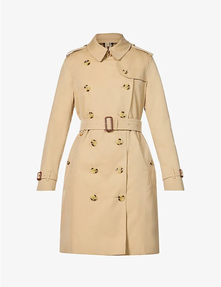 Womens Honey Kensington Short Cotton Trench Coat
