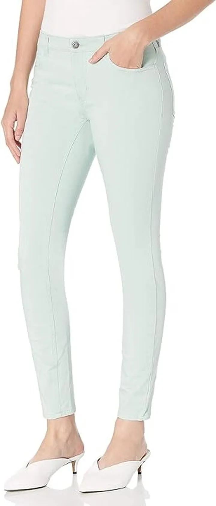 Dickies Women's Perfect Shape Twill Skinny 4 Pocket Pant (Rinsed Surf Spray) Women's Clothing
