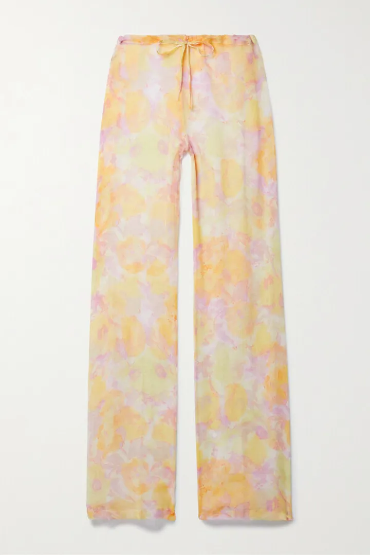 Dries Van Noten - Floral-print Silk-crepon Straight-leg Pants - Orange