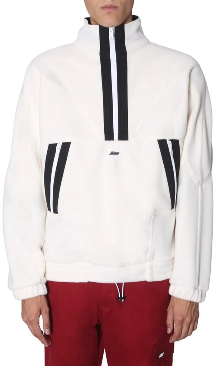 MSGM Logo Plaque Half Zip Sweater