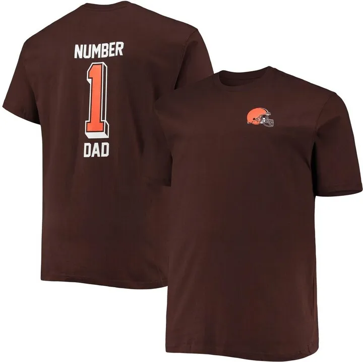 Men's Fanatics Branded Brown Cleveland Browns Big and Tall #1 Dad 2-Hit T-shirt