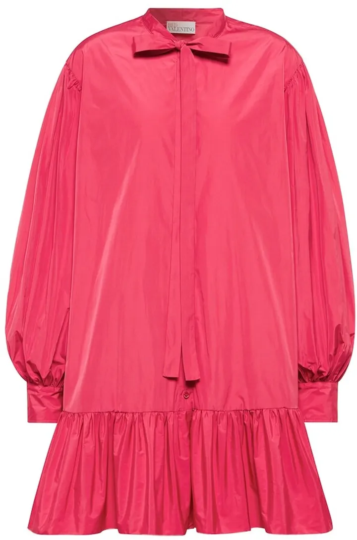 Ruffle-trimmed taffeta minidress