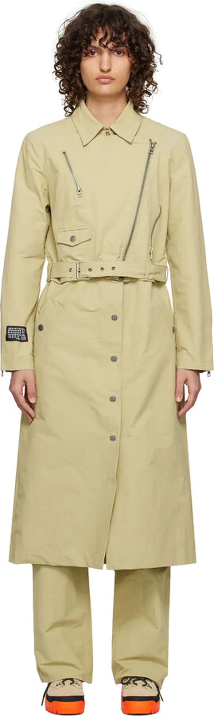 Ksubi Beige Incognito Biker Trench Coat