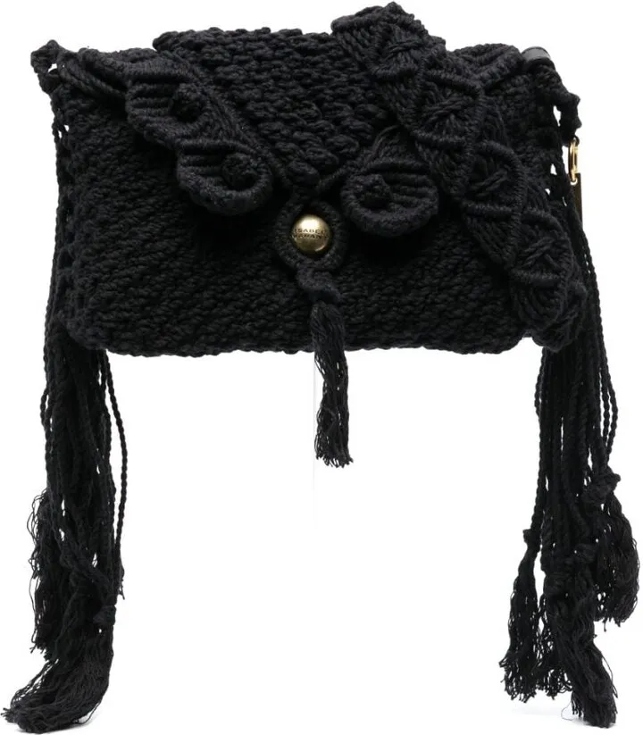 Fringed Crochet Shoulder Bag