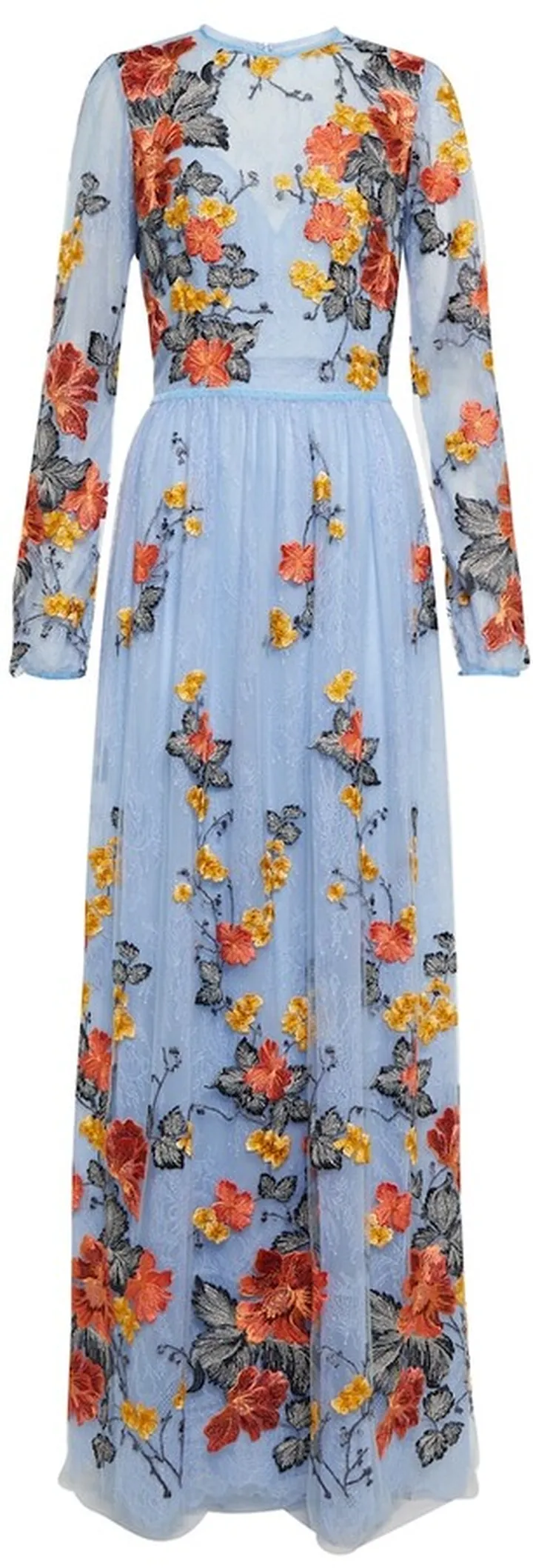 Liana floral-embroidered lace gown