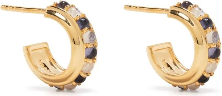 Gold-Plated Vermeil Cabochon Earrings