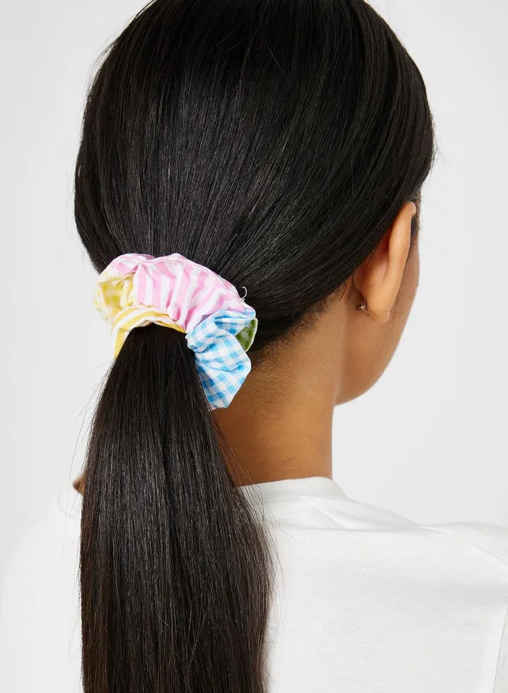 Multicolor Gingham Hair Tie Scrunchie