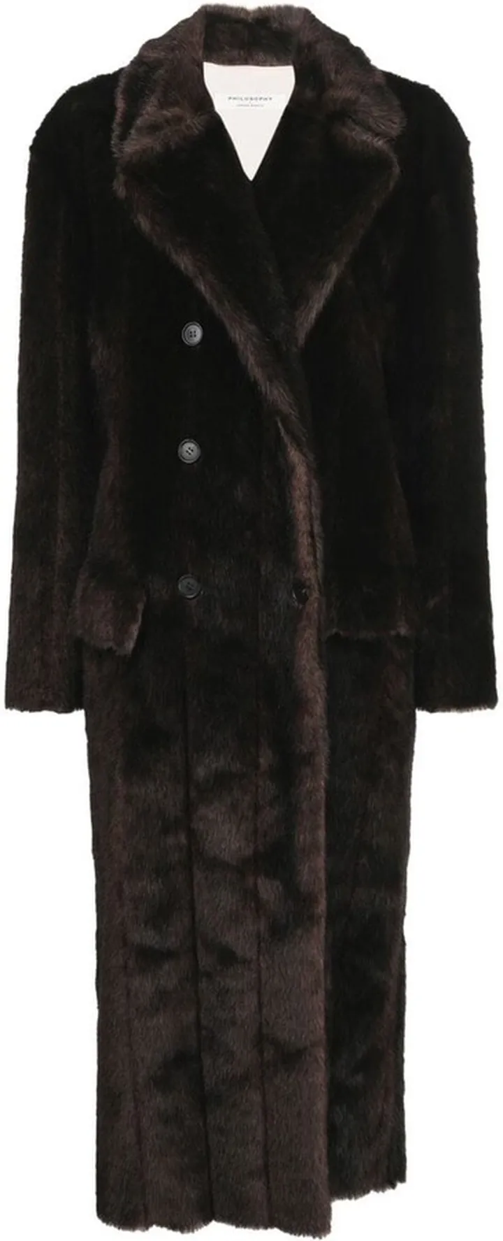 Faux-Fur Double-Breasted Coat