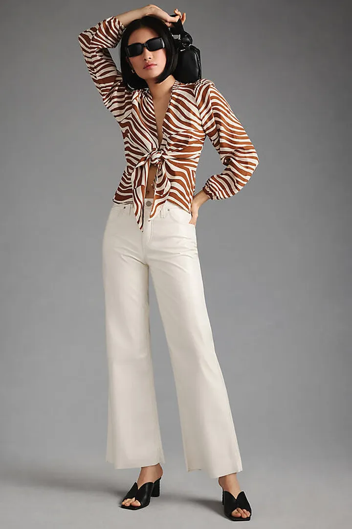 Hudson Rosie High-Rise Faux Leather Pants White