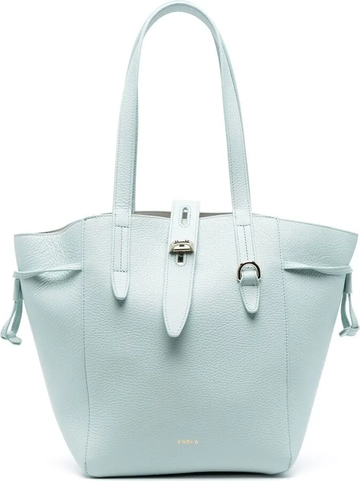 Net leather tote bag