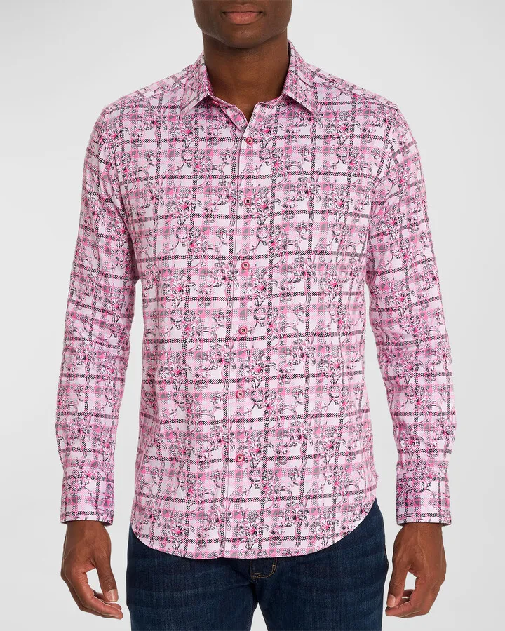 Men's Vine Cotton-Stretch Sport Shirt