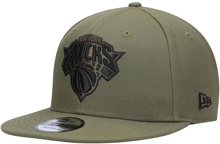 Men's Olive New York Knicks 9FIFTY Snapback Hat