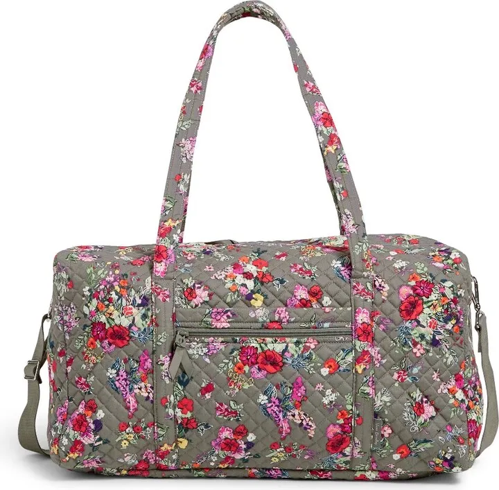 Vera Bradley Women's Recycled Cotton Lay Flat Travel Duffel Bag Hope Blooms