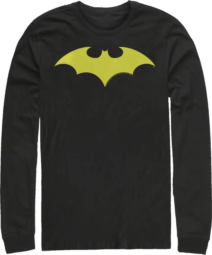 Men's Batman Winged Hero Symbol Long Sleeve Shirt - Black - Small