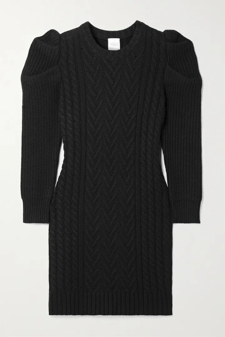 Madeleine Thompson - Ottie Cable-knit Wool And Cashmere-blend Mini Dress - Black