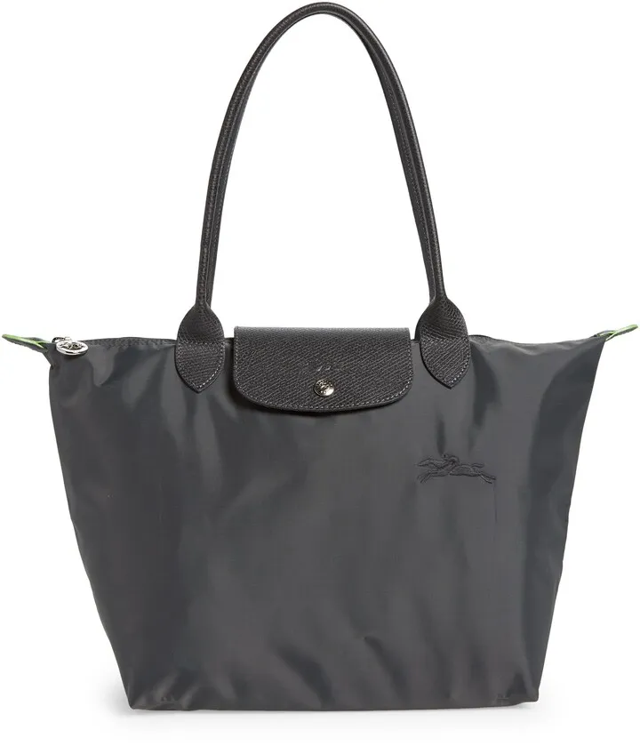 Medium Le Pliage Green Recycled Canvas Shoulder Tote Bag