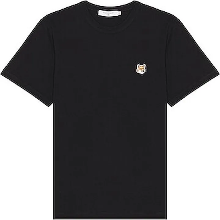 Maison Kitsune Fox Head Patch Classic Tee in Black