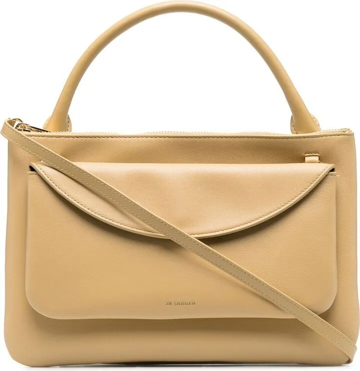 Front Pouch Leather Crossbody Bag