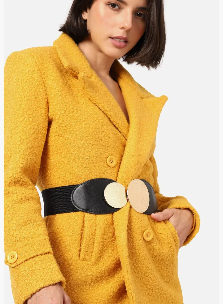 Casual Solid Stretchable PU Leather Waist Belt For Women